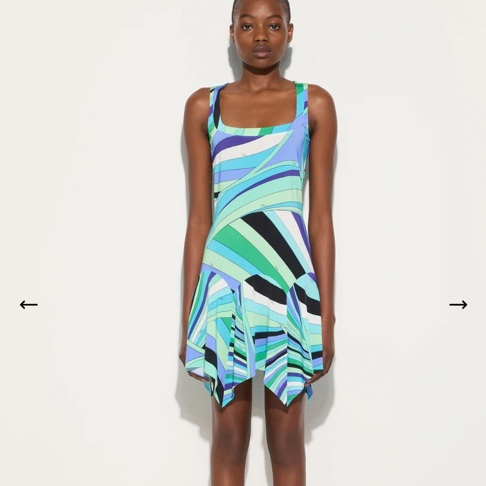 PUCCI IRIDE SQUARE NECKLINE MINI DRESS